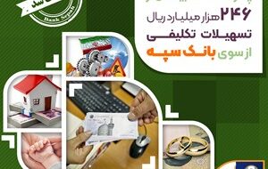 (پرداخت بیش از ۲۴۶ هزار میلیارد ریال تسهیلات تکلیفی از سوی بانک سپه